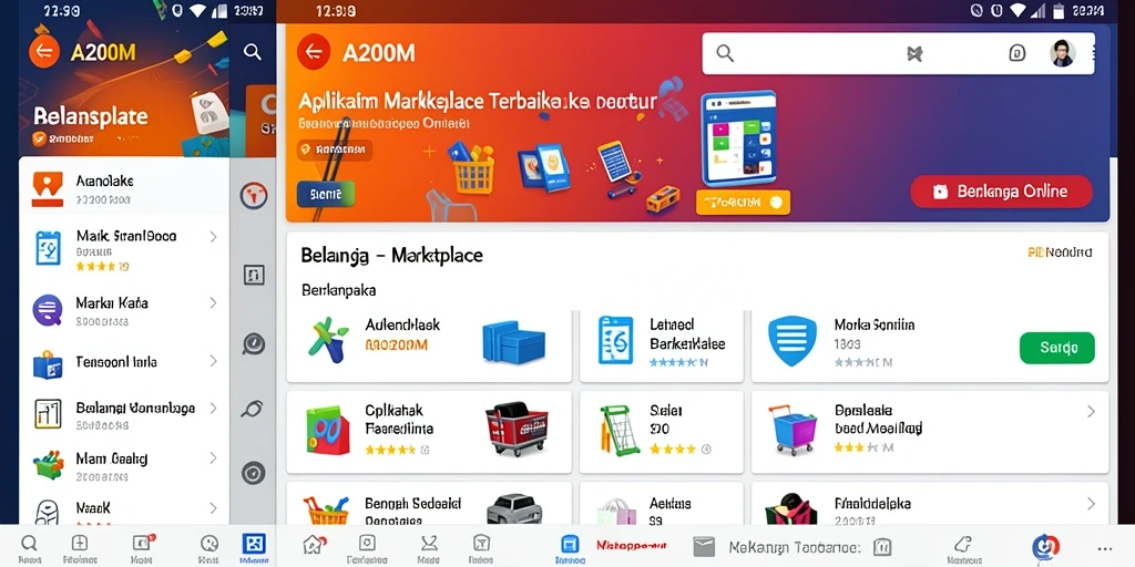 Antarmuka pengguna A200M yang menarik dan fungsional untuk belanja online.