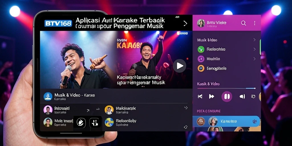 Antarmuka BTV168 yang menarik untuk kegiatan karaoke.