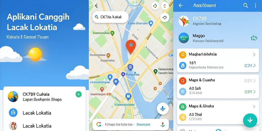 Tampilan antarmuka CK789 yang sederhana dan informatif untuk lacak lokasi.