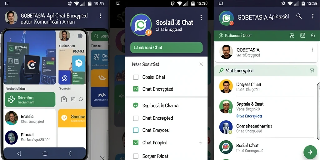 Antarmuka GOBETASIA untuk chat yang aman dan privat.