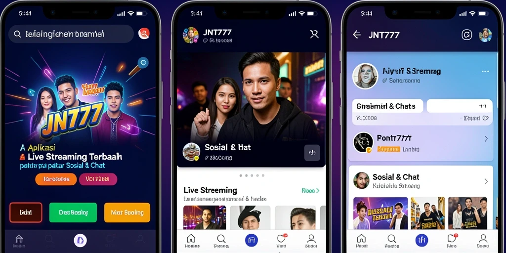 Tampilan antarmuka Live Streaming JNT777 yang menarik dan interaktif.