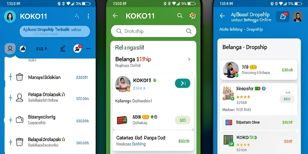 Antarmuka KOKO11 yang mudah dipahami untuk belanja Dropship.