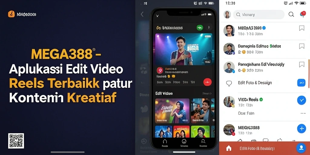 Tampilan antarmuka aplikasi Edit Video Reels MEGA388 yang menarik.