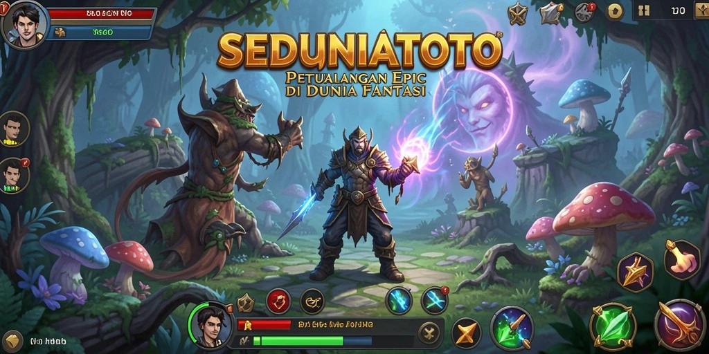 Tampilan antarmuka game RPG yang memukau dan interaktif.