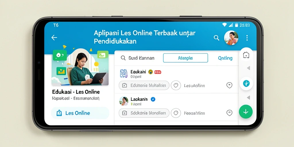 Tampilan antarmuka aplikasi T6 yang intuitif dan interaktif untuk belajar online.