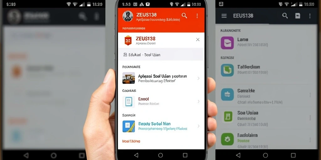 Tampilan antarmuka aplikasi ZEUS138 untuk Soal Ujian.