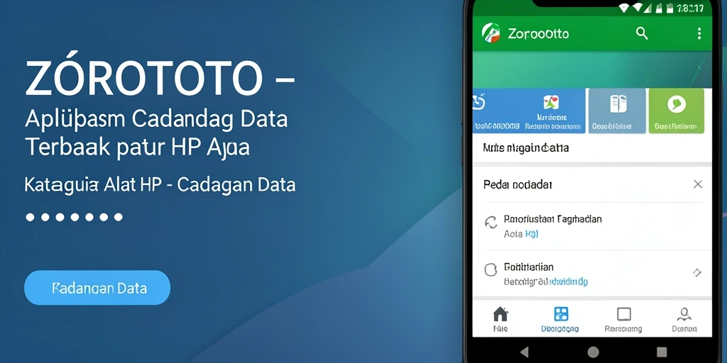 Screenshot antarmuka ZOROTOTO yang menunjukkan fitur cadangan data.